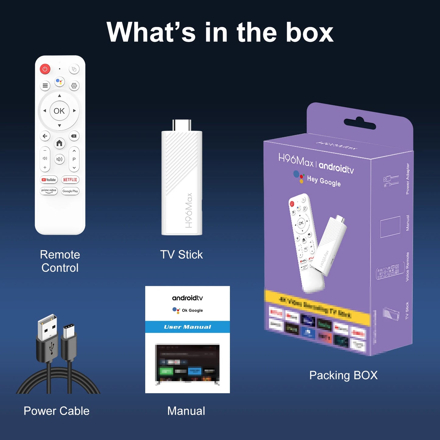 H96 MAX Android TV Stick Allwinner H313 with 2.4G Wifi 5G Wifi6 Dual Brand 8GB 16GB 4K 3D HDR Goole Voice Remote