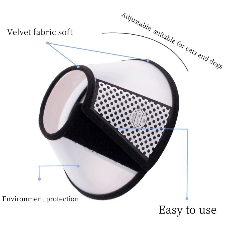 OUWO Pet Protective Collar Dog Cat Neck Cone Collar Anti Bite Lick Cat Dog Health Medical Circle Surgery Wound Healing