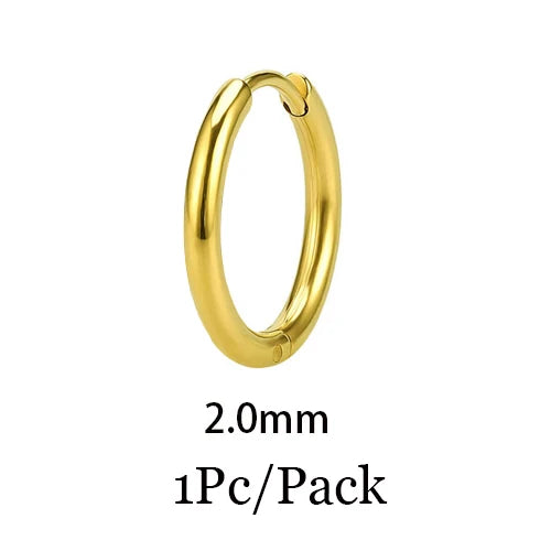 Minimalist Stainless Steel Huggie Hoop Earrings For Women Men Gold Color Tiny Round Circle Earring Punk Rock Statement Jewelry