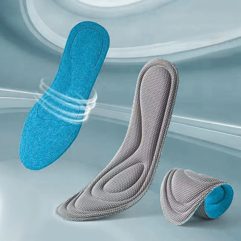 2 Pairs Memory Foam Orthopedic Insoles for Shoes Antibacterial Deodorization Sweat Absorption Insert Sport Shoes Running Pads