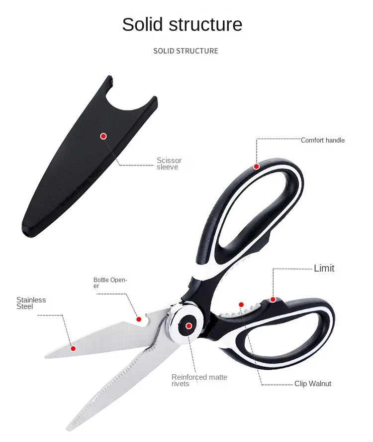 Heavy Duty Kitchen Scissors Multipurpose Dishwasher Safe Meat Poultry and General Purpose Scissors Stainless Steel Utility Tools