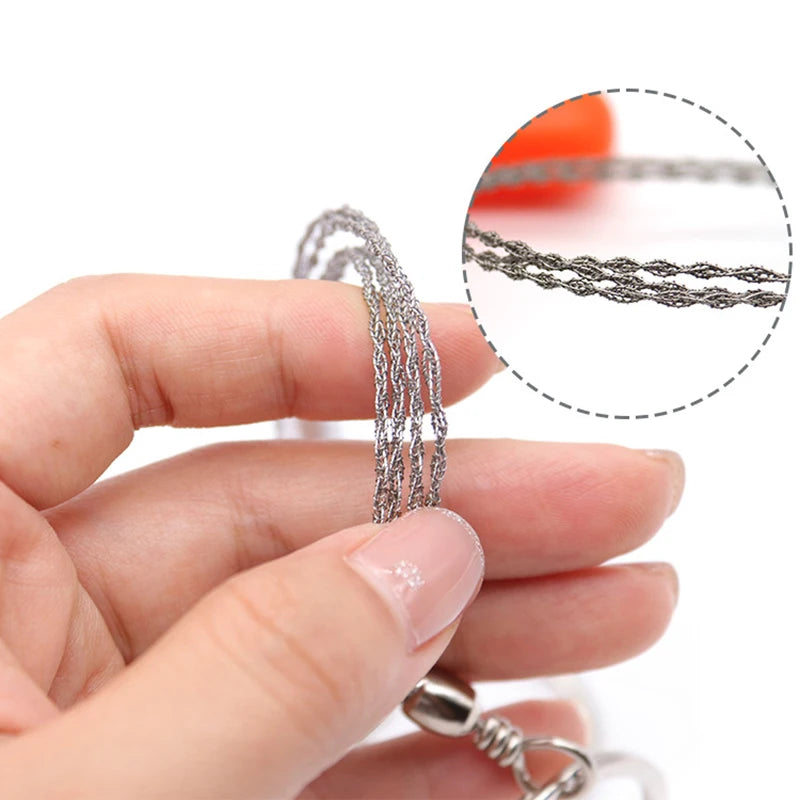 Outdoor Camping Hiking hand rope saw Portable Stainless Steel Wire Saw with Finger Handle Survive Tool camping accsesorios