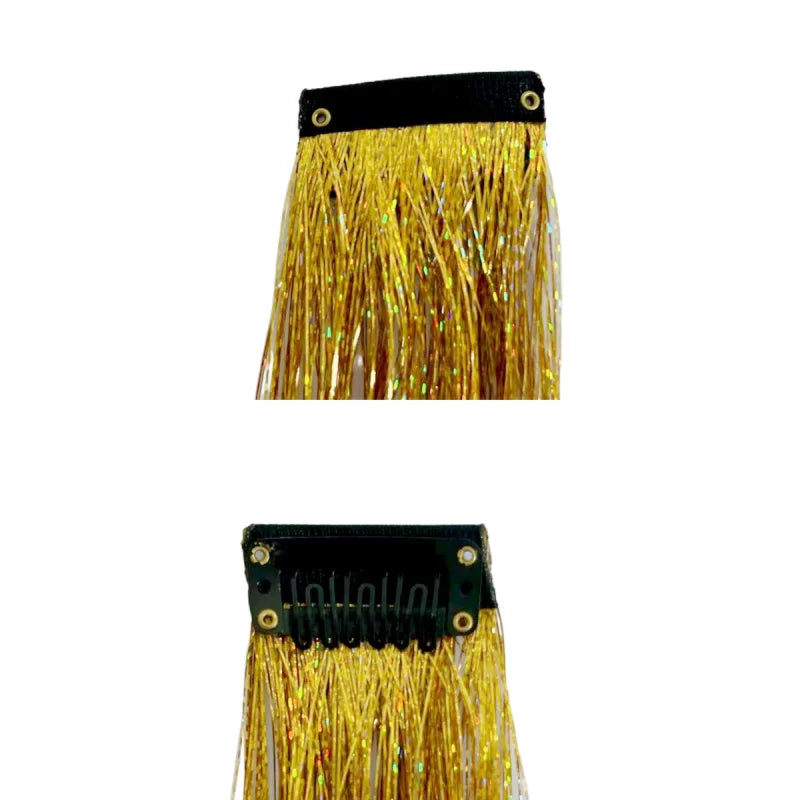 Shiny Sparkle Hair Synthetic Hair Glitter Hair Extension Woman Clip in hair Hairpieces