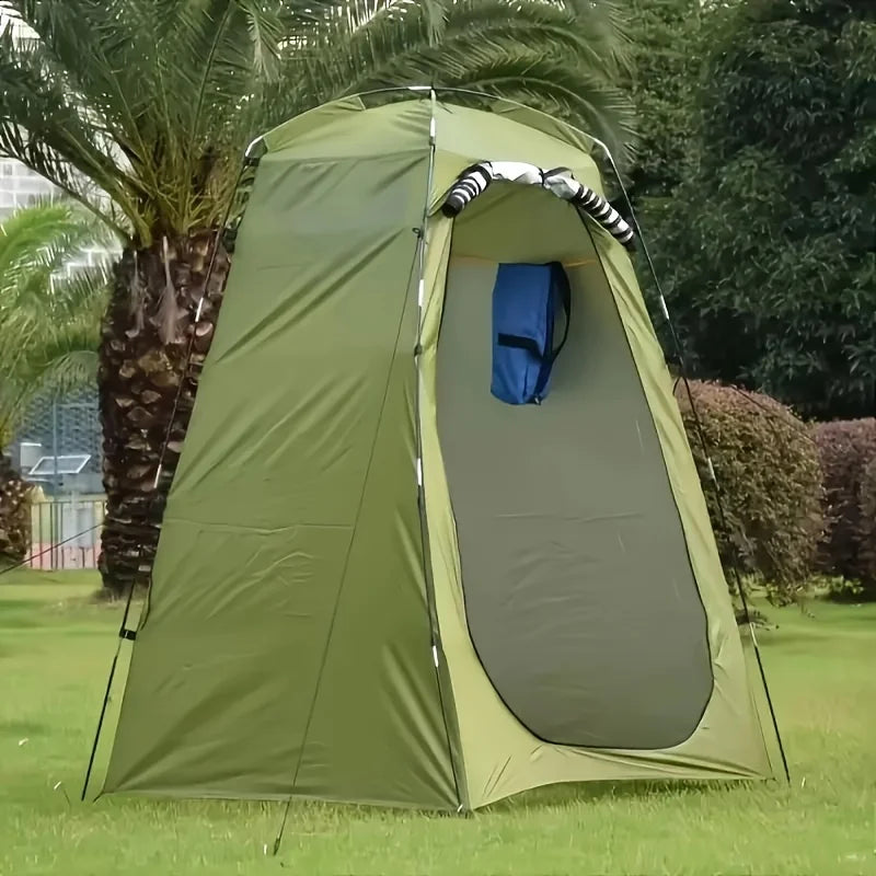 1pc 120x120x190cm New Camping Shower Tent with Portable Toilet and Changing Room Outdoor Shower Shelter for Hiking and Adventure