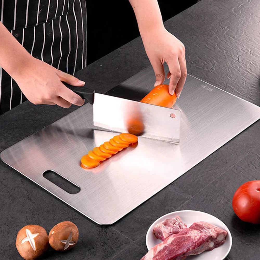 Board Kitchen Titanium Cutting Boards For Stainless 304 Steel Thickened Double-Sided Food Grade Portable Fruit Meat Chopping