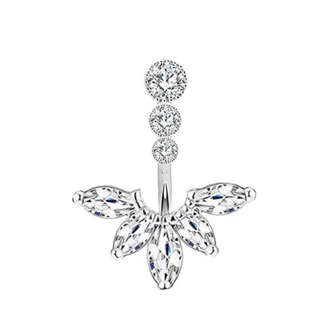 Snake Belly Button Ring Dangle Navel Piercing Ring Heart Belly Ring Zircon Navel Rings Body Piercing Jewelry Umbilical Pircing