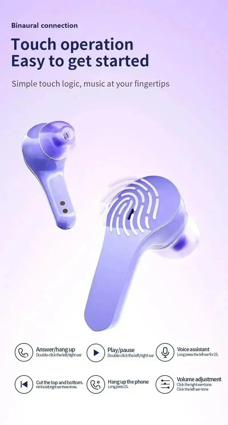 Original T2 TWS Wireless Headphones Bluetooth 5.3 Headset ENC LED Power Digital Display Stereo Sound Earphones for Sport Earbuds