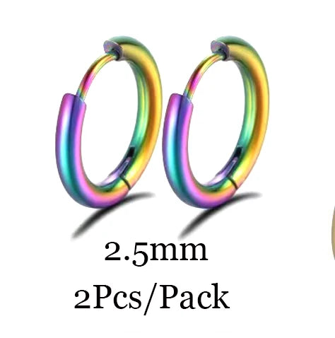 Minimalist Stainless Steel Huggie Hoop Earrings For Women Men Gold Color Tiny Round Circle Earring Punk Rock Statement Jewelry