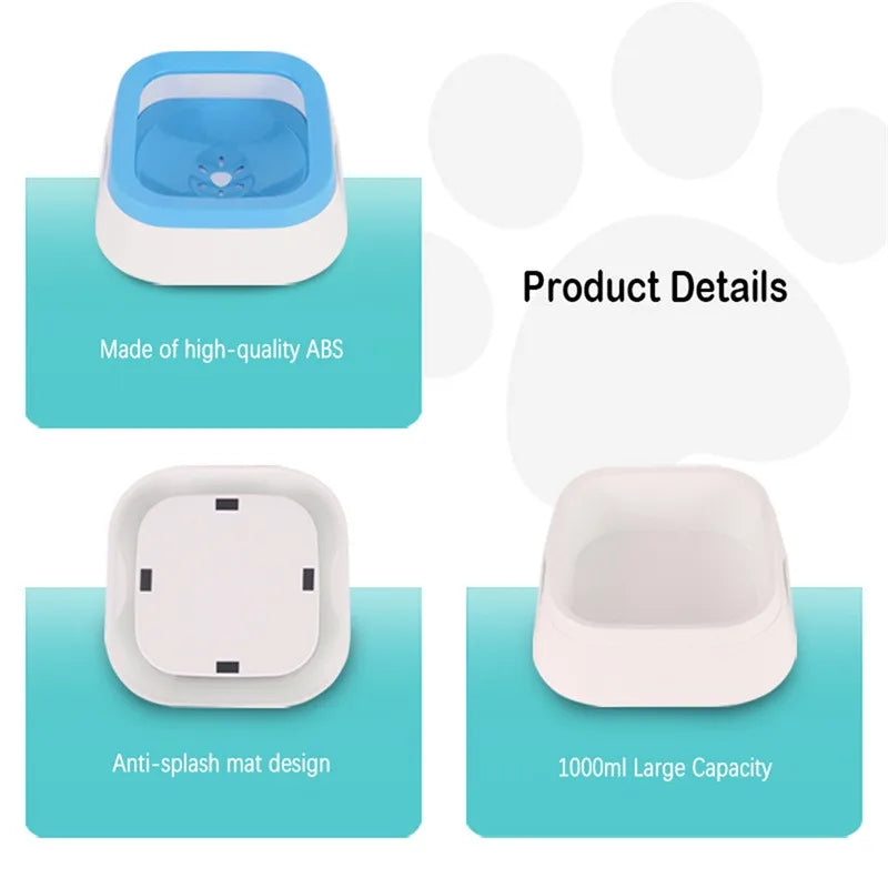 1000ml Anti-splash Water Bowl For Dogs 1L Large Capacity Drinker Drinking Bowls Dog Waterer For Puppy Cat Pet Accessories