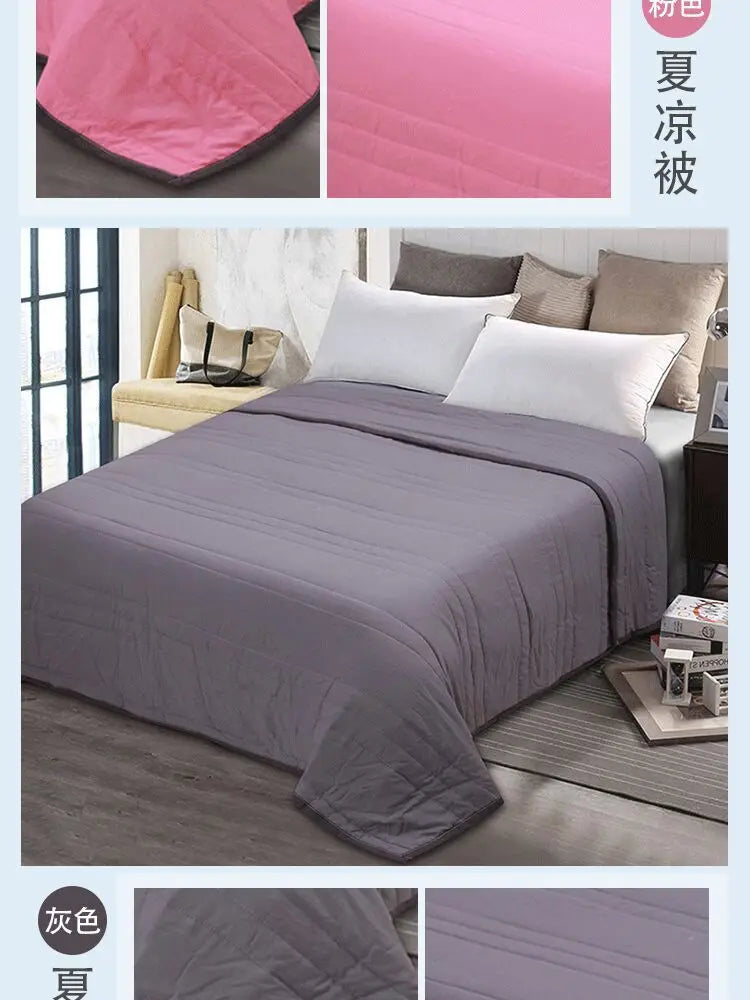 Plain Duvets Spring Summer Soft Comforter Quilt Skin-friendly Washable Dorm Twin Double Size Lightweight Bedding Bedroom Quilted