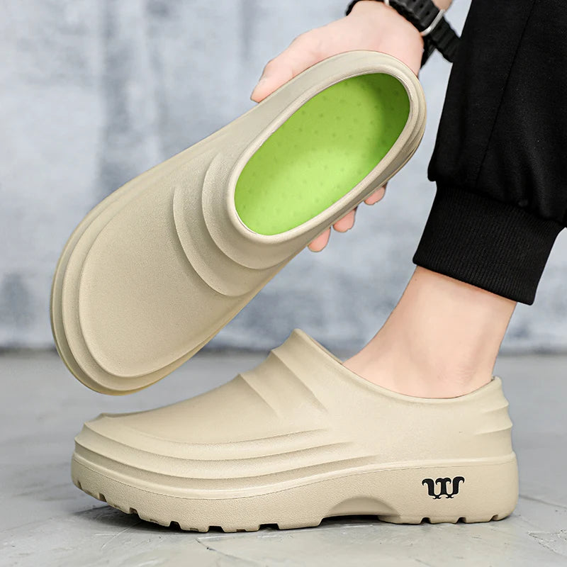 Chef Shoes For Men Kitchen Working Soft Rubber Sandals Garden Shoes Clogs Big Size 47 48