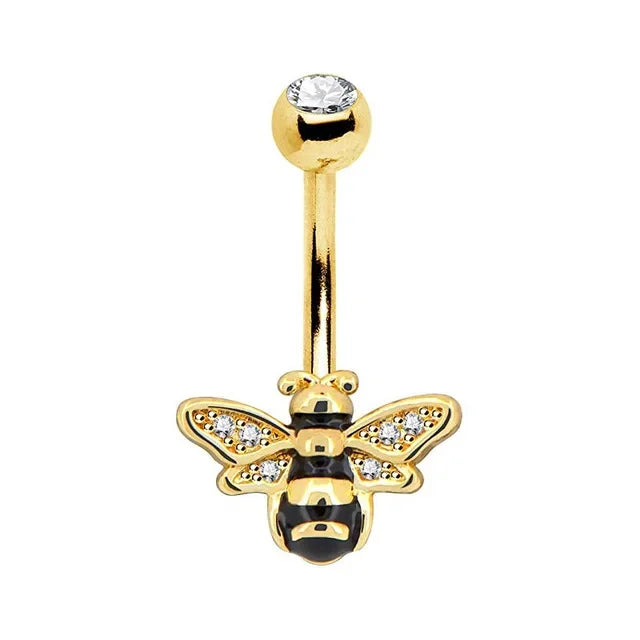 Snake Belly Button Ring Dangle Navel Piercing Ring Heart Belly Ring Zircon Navel Rings Body Piercing Jewelry Umbilical Pircing