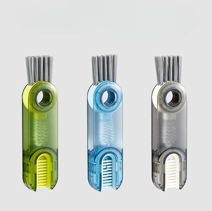 Household 3-in-1 Cleaning Cup Brush Artifact, Bottle Insulated Cup Gap U-shaped Cup Mouth Cup Lid Cleaning Brush