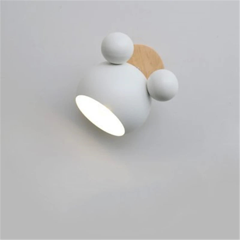 Nordic Mickey Wall Lamp Bedroom Parlor Wall Light Study Applique Murale Luminaire Simple and Lovely Children's Room Wandlamp