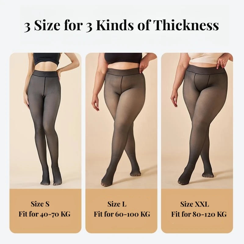 2025 120KG Warm Winter Tights Plus Size Sexy Pantyhose Women Fake Stockings Panty Skin Effect Thick Translucent Tights Leggings