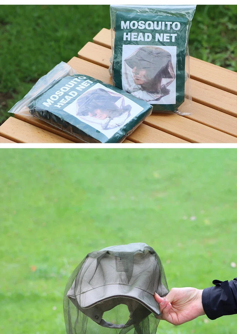 1PC Outdoor Fishing Sunscreen Insect Hat Mesh Breathable Sun Mask Men and Women Universal Camping Hiking Mosquito Net Head Cover