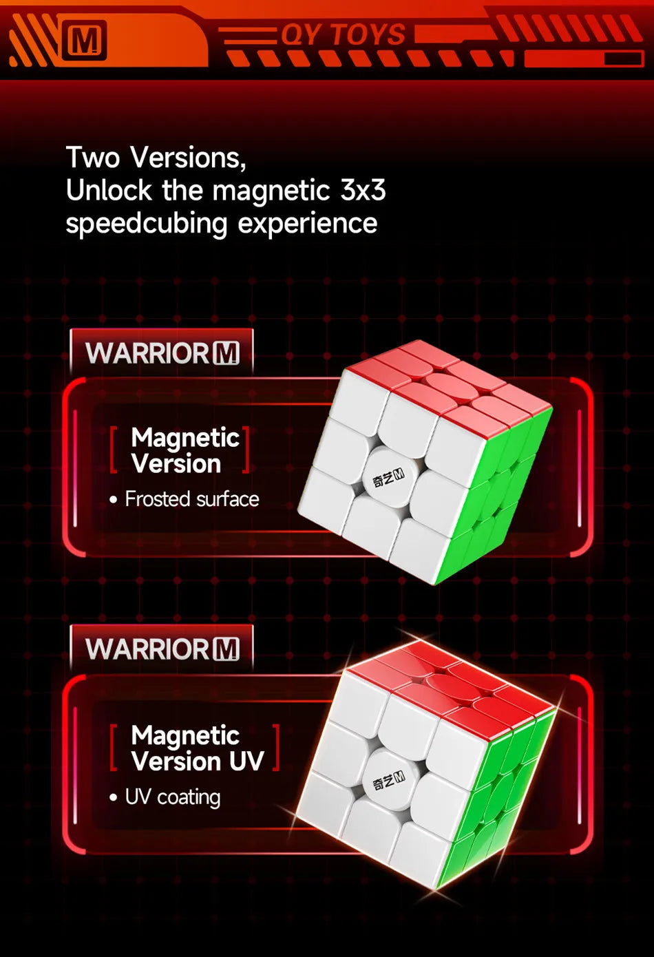 QiYi QiHang Warrior M 3x3 Magic Cubes White Black Speed Puzzle Professional Cubo Magico Toys Birthday Christmas Gifts For Kids