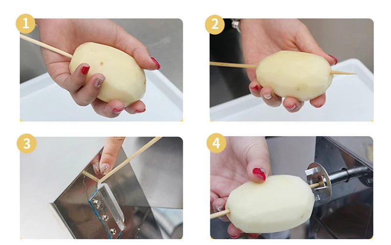 Potato cutter Tornado semi-automatic stretching spiral thick stainless steel, manual slicer French fry machine vegetable cutter