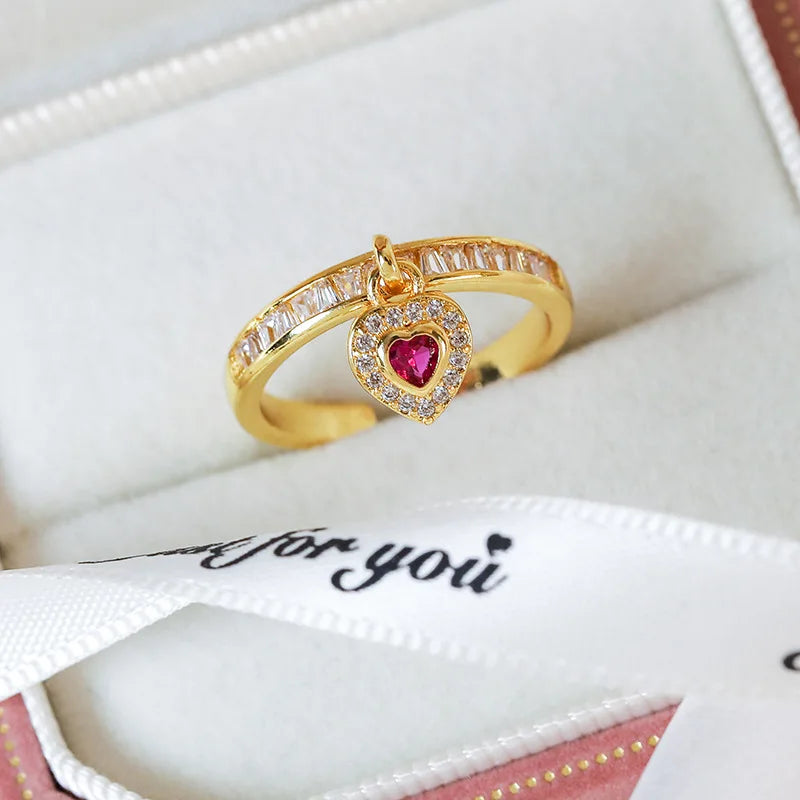 New Arrival Elegant and Luxurious Colored Zircon Inlaid Ring Fashion-forward Women Stylish Open Finger Ring with Colorful Zircon