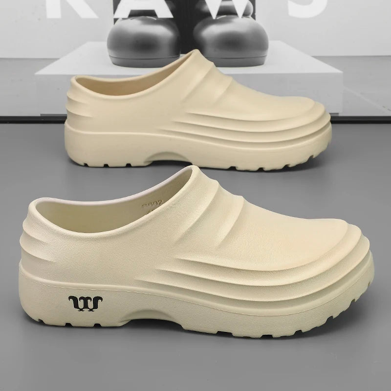 Chef Shoes For Men Kitchen Working Soft Rubber Sandals Garden Shoes Clogs Big Size 47 48