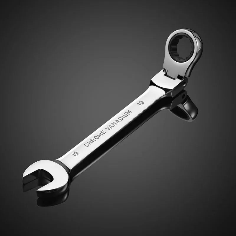 Flex Head Ratcheting Wrench Set,Combination Ended Spanner kits, Chrome Vanadium Steel Hand Tools Socket Key Ratchet Wrench set