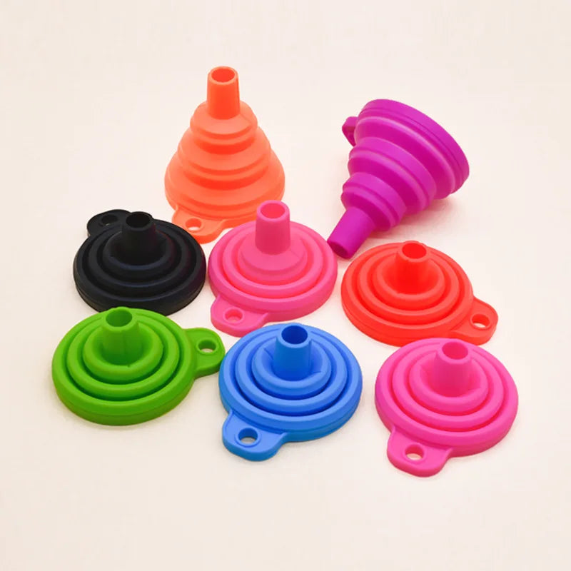 Kitchen Funnel Set Gadget Accessories Foldable Silicone Foldable Funnel for Filling Water Bottles With Liquid Transfer