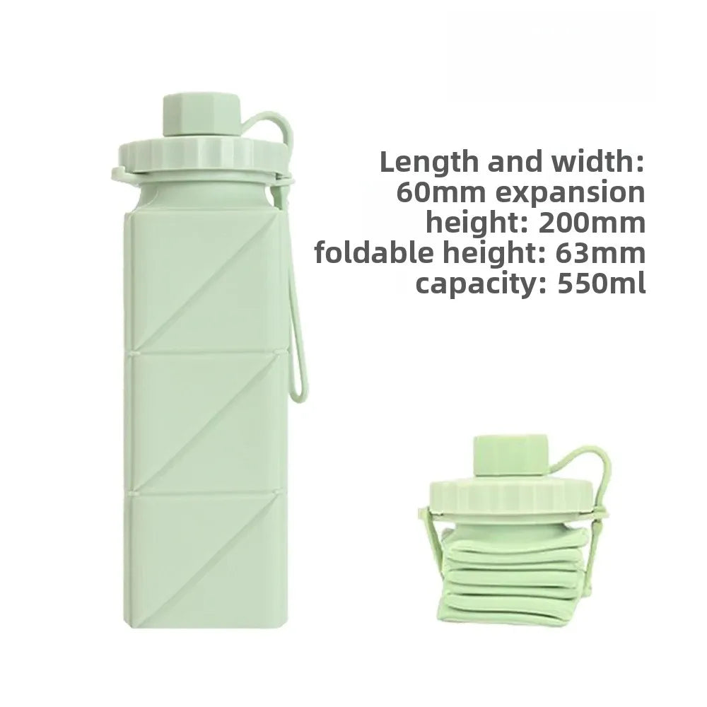 Portable Outdoor Sports Silicone Folding Water Cup Extendable Water Bottle Diamond Shape Water Jug Lightweight Travel Cup