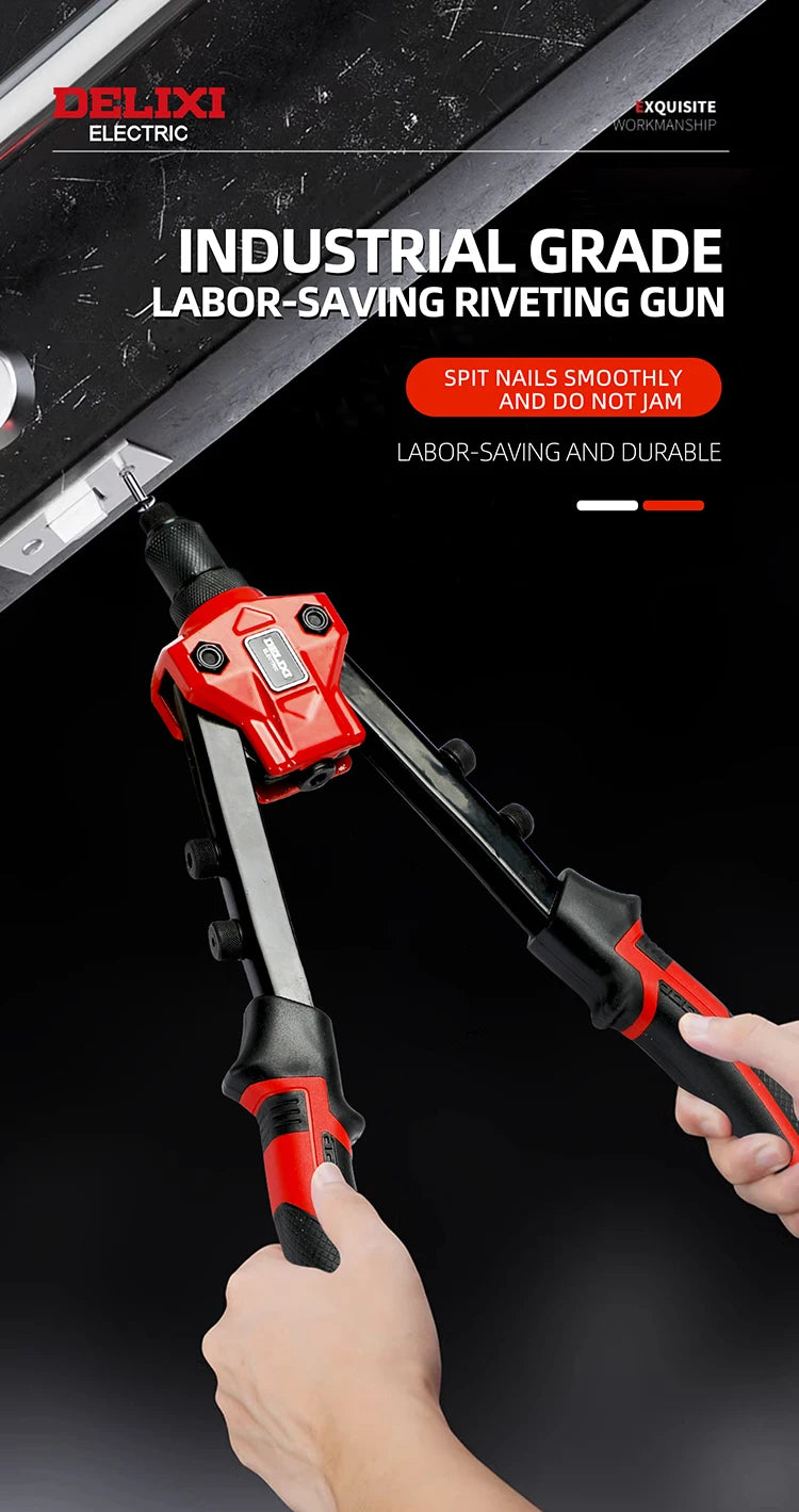 DELIXI ELECTRIC Rivet Gun,Manual Professional Pull Gun High Lever More labor-saving,TighteningandRiveting of Metal SheetandPipe