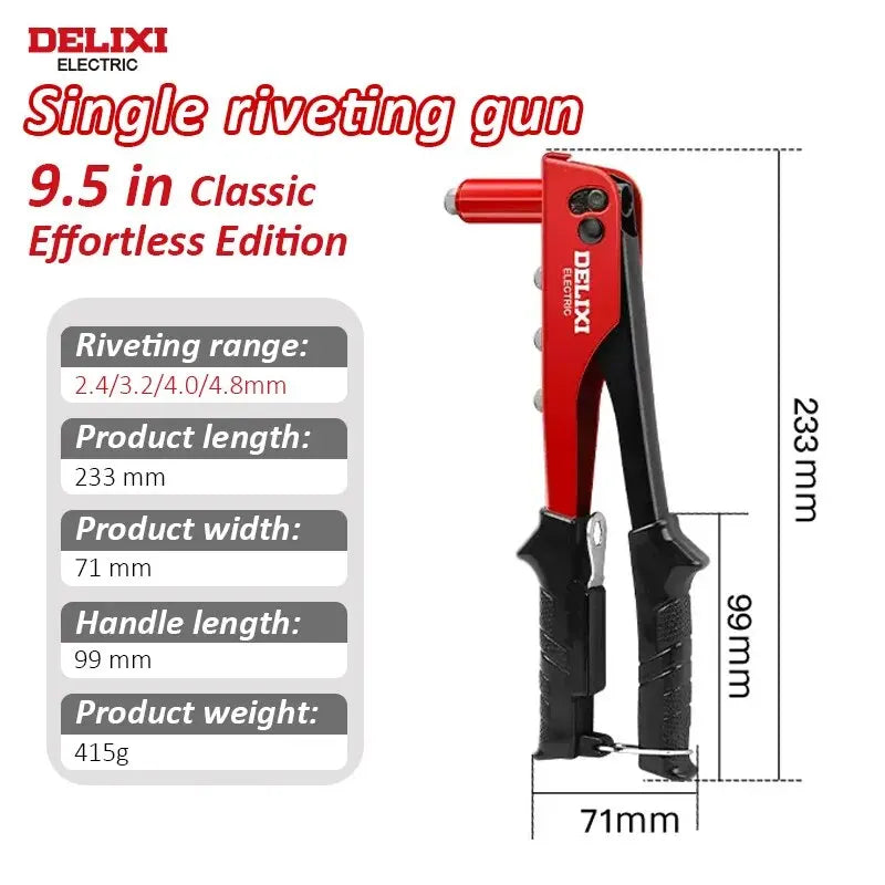 DELIXI ELECTRIC Rivet Gun,Manual Professional Pull Gun High Lever More labor-saving,TighteningandRiveting of Metal SheetandPipe
