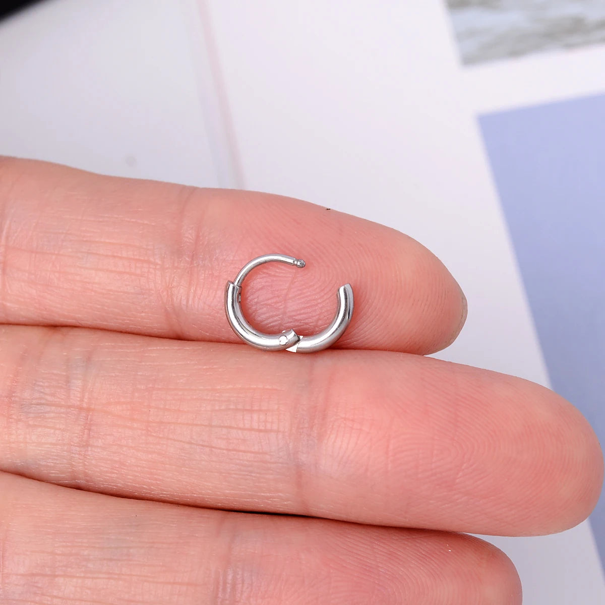 Minimalist Stainless Steel Huggie Hoop Earrings For Women Men Gold Color Tiny Round Circle Earring Punk Rock Statement Jewelry