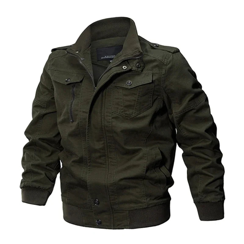 Men's Jackets and Overcoats Military Bomber Jackets Men's Casual Cotton Men's Slim-fit Aviator Jackets Sizes M -6 XL