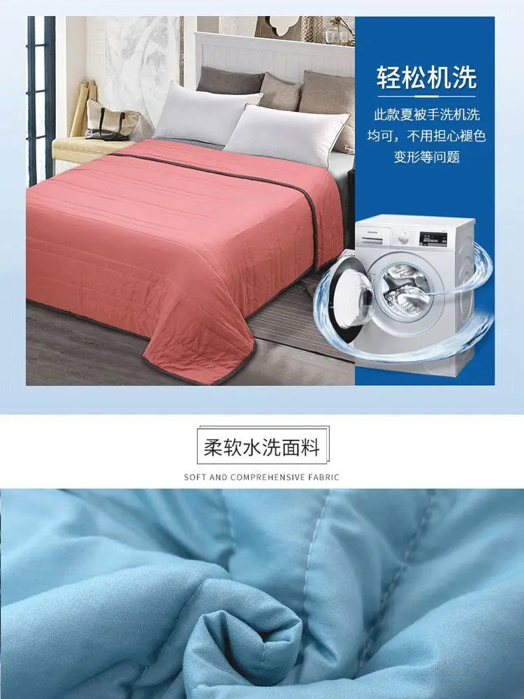 Plain Duvets Spring Summer Soft Comforter Quilt Skin-friendly Washable Dorm Twin Double Size Lightweight Bedding Bedroom Quilted