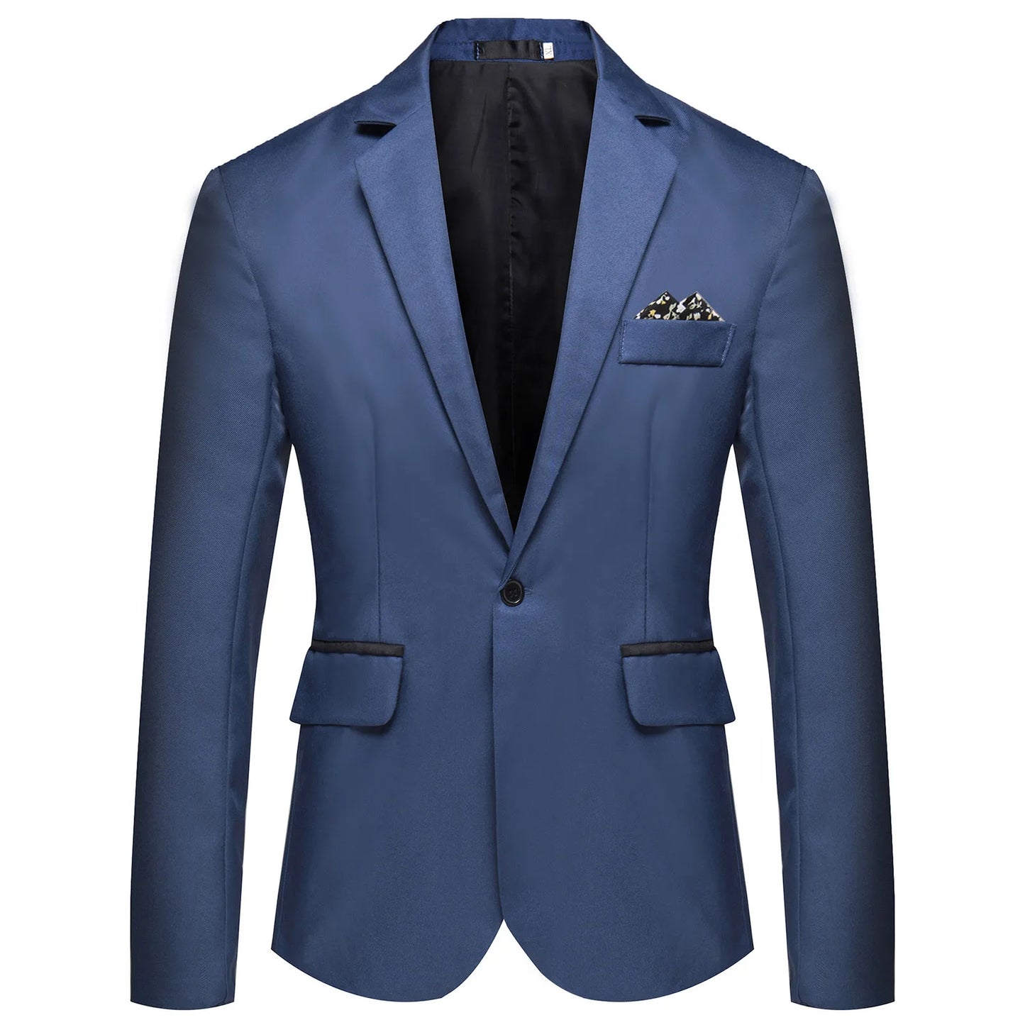 Men Blazer Formal Business Style Slim Fit Single Button Suit Jacket Solid Color Lapel Satin Groom Wedding Banquet Men Suit Coat