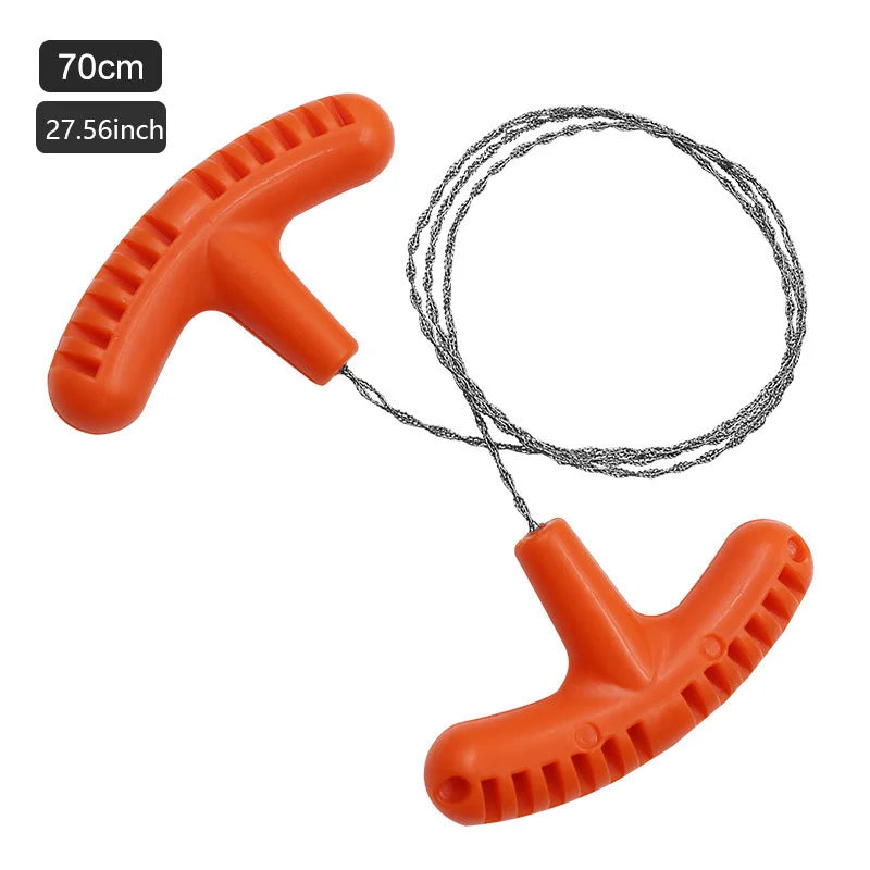 Outdoor Camping Hiking hand rope saw Portable Stainless Steel Wire Saw with Finger Handle Survive Tool camping accsesorios