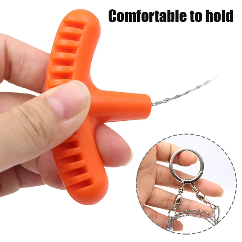 Outdoor Camping Hiking hand rope saw Portable Stainless Steel Wire Saw with Finger Handle Survive Tool camping accsesorios