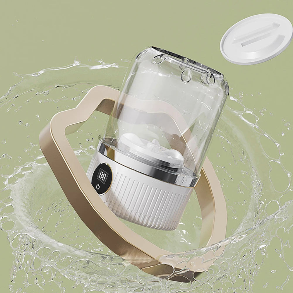 NEW Mini Underwear Washing Machine Fully Automatic Laundry Cup Cordless Portable Underwear Sock Washer Rechargeable for Travel