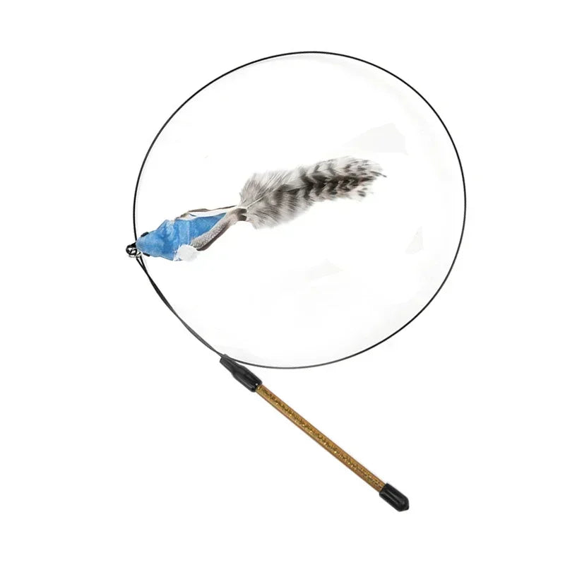 Simulation Bird Cat Toys Funny Interactive Peacock with Bell Cat Stick Toy for Kitten Playing Teaser Wand Toys Pet Cats Supplies