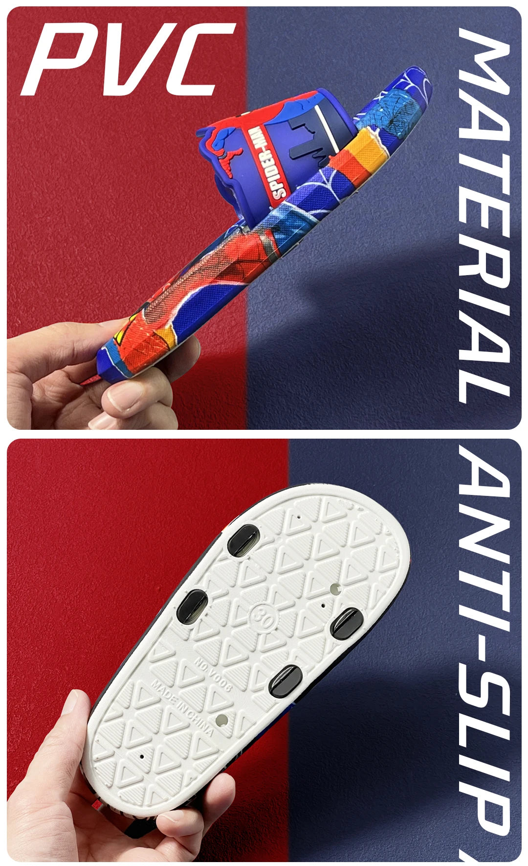 Cartoon Anime Children's Toddler Slippers Superhero Pattern Open Toe Sandals For Boys And Girls Slides