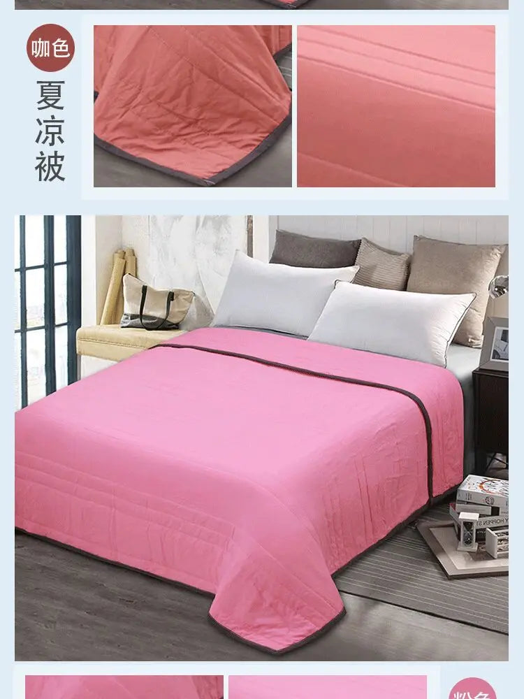 Plain Duvets Spring Summer Soft Comforter Quilt Skin-friendly Washable Dorm Twin Double Size Lightweight Bedding Bedroom Quilted