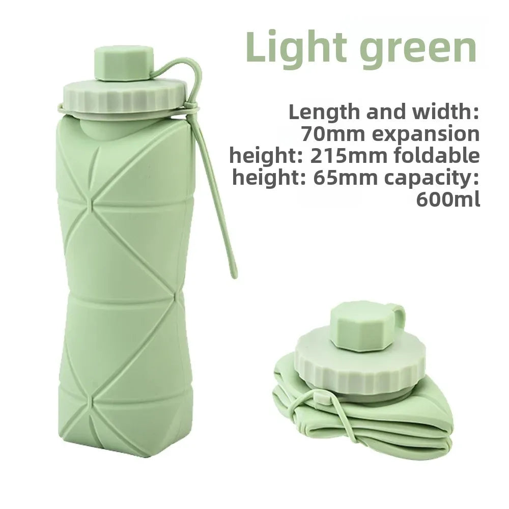 Portable Outdoor Sports Silicone Folding Water Cup Extendable Water Bottle Diamond Shape Water Jug Lightweight Travel Cup