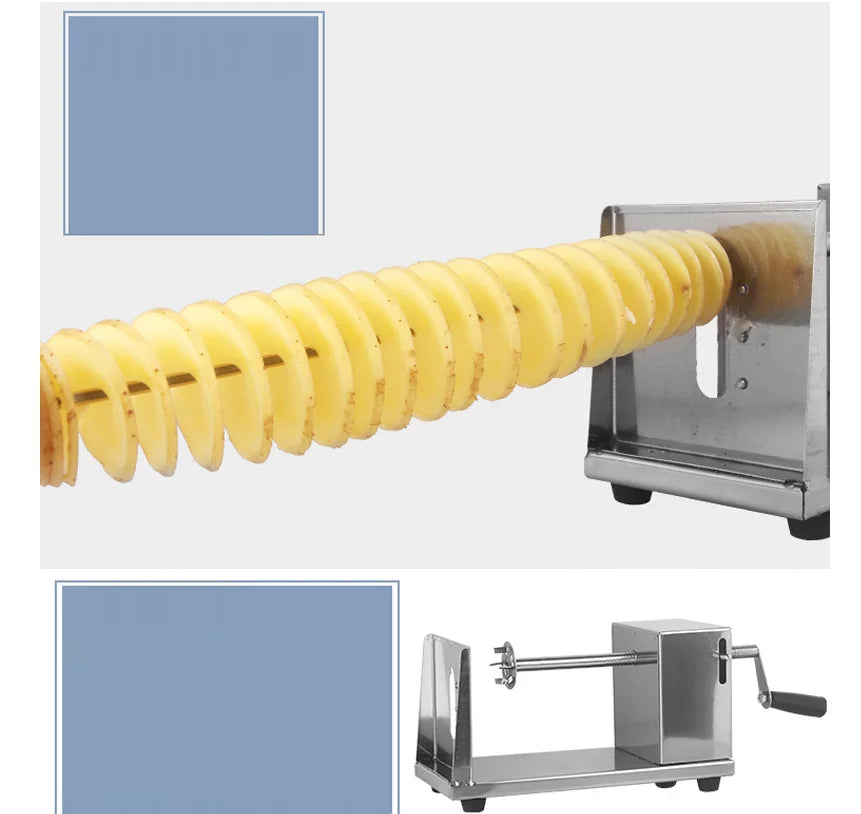 Potato cutter Tornado semi-automatic stretching spiral thick stainless steel, manual slicer French fry machine vegetable cutter