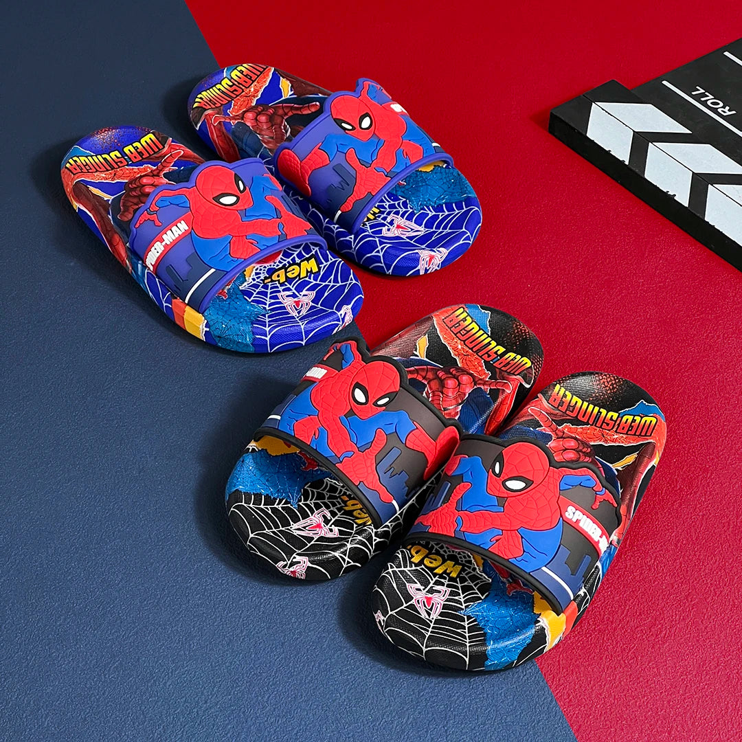 Cartoon Anime Children's Toddler Slippers Superhero Pattern Open Toe Sandals For Boys And Girls Slides