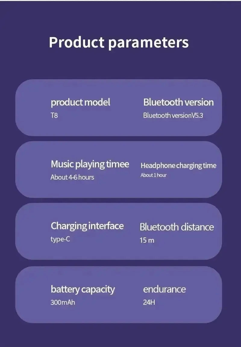 Original T2 TWS Wireless Headphones Bluetooth 5.3 Headset ENC LED Power Digital Display Stereo Sound Earphones for Sport Earbuds