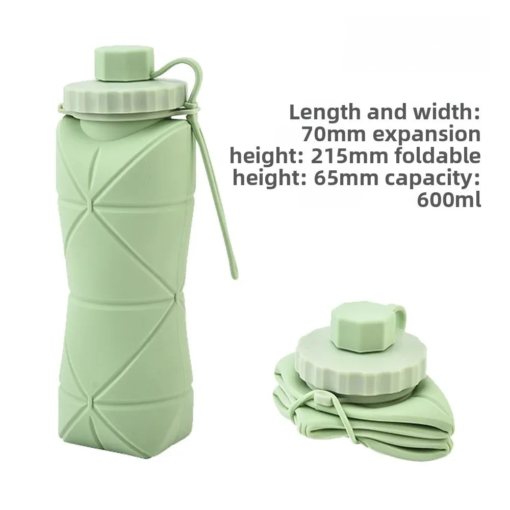 Portable Outdoor Sports Silicone Folding Water Cup Extendable Water Bottle Diamond Shape Water Jug Lightweight Travel Cup