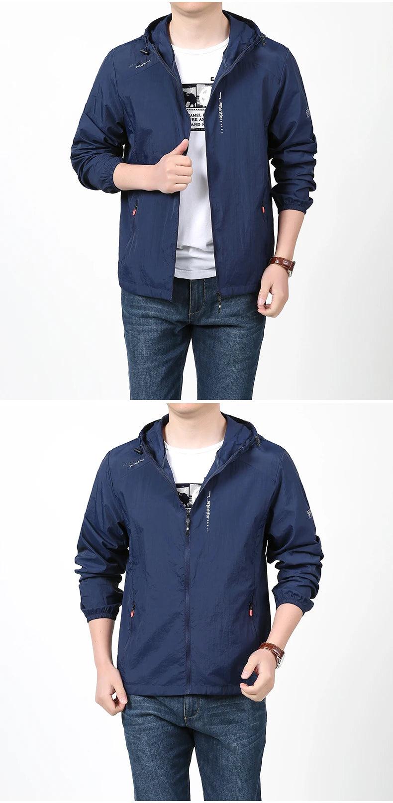 2023 Quick Dry Lightweight Jacket Men Summer Camping Fishing Sun Protection Jacket Ultra Light Hooded Casual Outwear Skin Coats