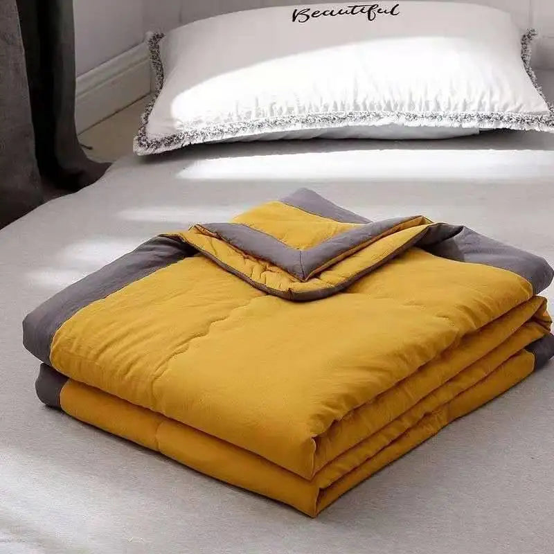 Plain Duvets Spring Summer Soft Comforter Quilt Skin-friendly Washable Dorm Twin Double Size Lightweight Bedding Bedroom Quilted