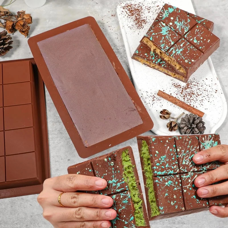 Stampi per barrette di cioccolato, barrette in silicone, stampo per cera fusa, facile da staccare, rettangolari, durevoli, per proteine ed energia, regalo fatto a mano