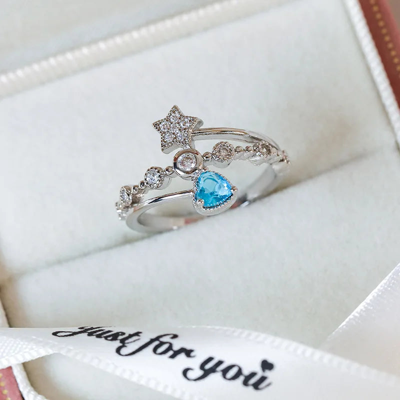 New Arrival Elegant and Luxurious Colored Zircon Inlaid Ring Fashion-forward Women Stylish Open Finger Ring with Colorful Zircon