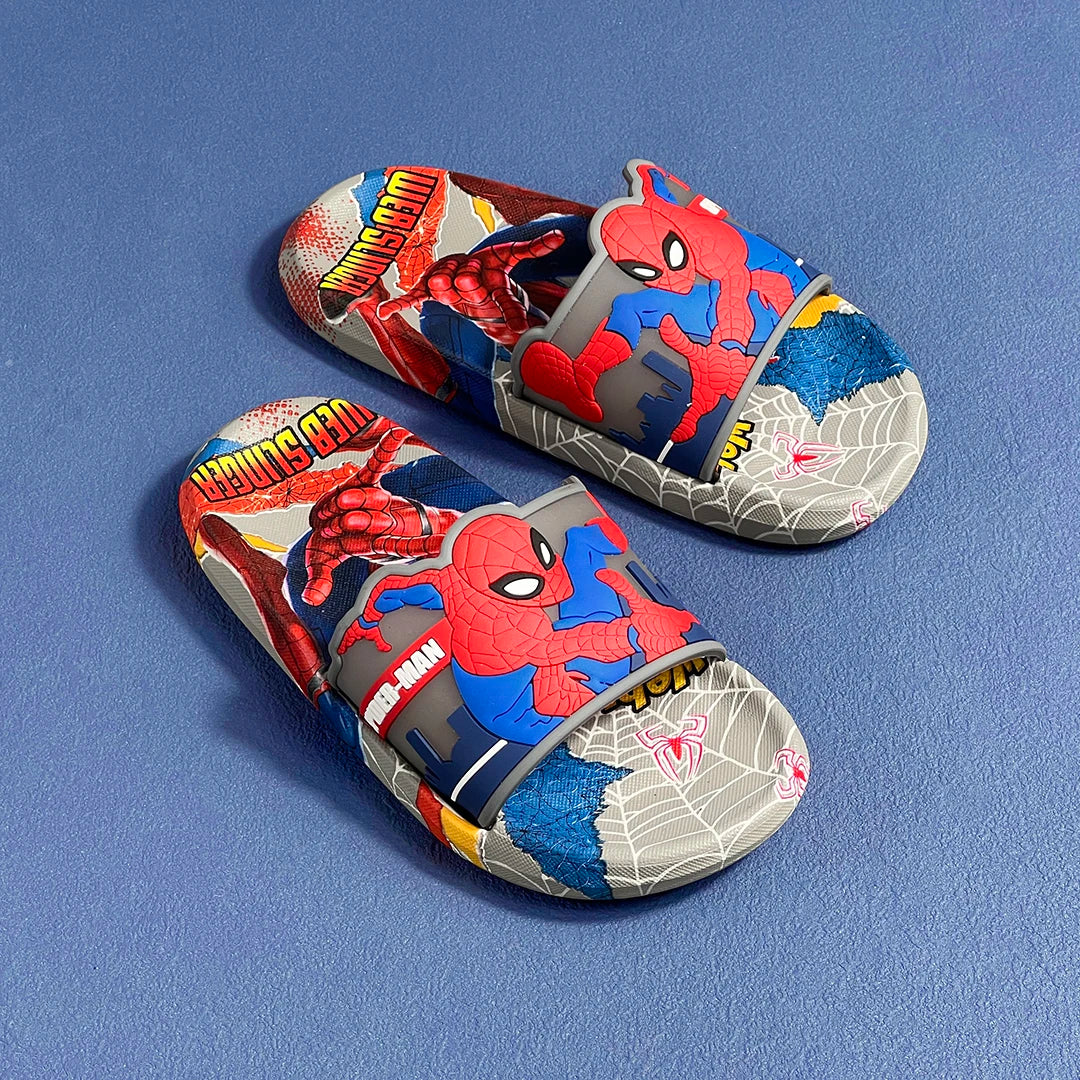 Cartoon Anime Children's Toddler Slippers Superhero Pattern Open Toe Sandals For Boys And Girls Slides