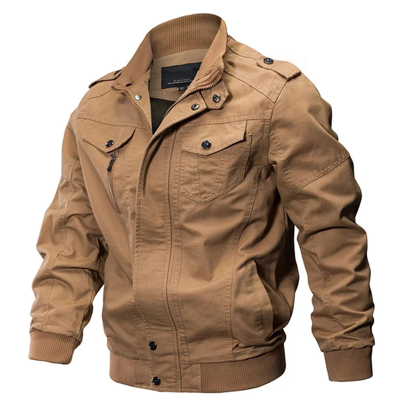Men's Jackets and Overcoats Military Bomber Jackets Men's Casual Cotton Men's Slim-fit Aviator Jackets Sizes M -6 XL